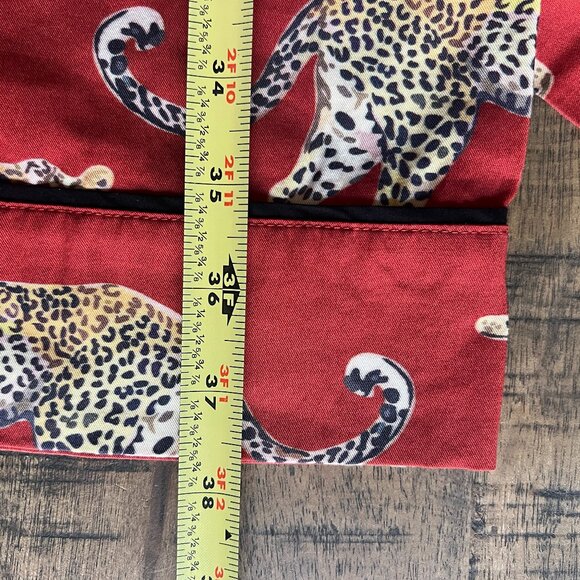 Katie Kime Sz S Cheetah‎ Pajama Pants Red Jungle Animal Cotton Blend - Picture 9 of 9